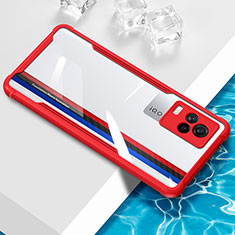 Coque Ultra Fine TPU Souple Housse Etui Transparente BH1 pour Vivo iQOO 7 Legend 5G Rouge