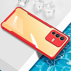 Coque Ultra Fine TPU Souple Housse Etui Transparente BH1 pour Vivo V23 5G Rouge