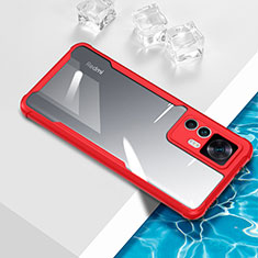 Coque Ultra Fine TPU Souple Housse Etui Transparente BH1 pour Xiaomi Redmi K50 Ultra 5G Rouge