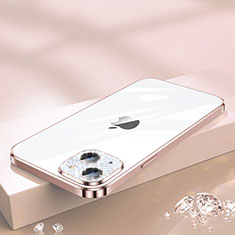 Coque Ultra Fine TPU Souple Housse Etui Transparente Bling-Bling LD2 pour Apple iPhone 14 Or Rose