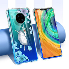 Coque Ultra Fine TPU Souple Housse Etui Transparente Fleurs pour Huawei Mate 30E Pro 5G Mixte