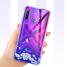 Coque Ultra Fine TPU Souple Housse Etui Transparente Fleurs pour Huawei P Smart Pro (2019) Violet