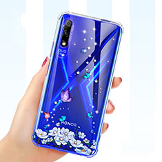 Coque Ultra Fine TPU Souple Housse Etui Transparente Fleurs pour Huawei P Smart Z (2019) Violet