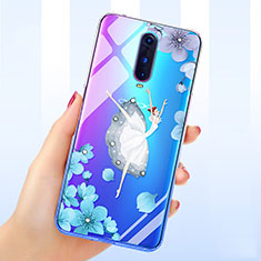 Coque Ultra Fine TPU Souple Housse Etui Transparente Fleurs pour Oppo R17 Pro Blanc