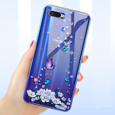 Coque Ultra Fine TPU Souple Housse Etui Transparente Fleurs pour Oppo RX17 Neo Violet