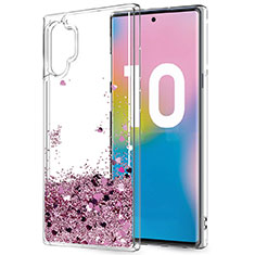 Coque Ultra Fine TPU Souple Housse Etui Transparente Fleurs pour Samsung Galaxy Note 10 Plus Violet