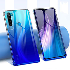 Coque Ultra Fine TPU Souple Housse Etui Transparente Fleurs pour Xiaomi Redmi Note 8T Bleu