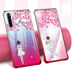 Coque Ultra Fine TPU Souple Housse Etui Transparente Fleurs pour Xiaomi Redmi Note 8T Rose