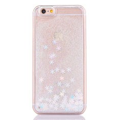 Coque Ultra Fine TPU Souple Housse Etui Transparente Fleurs T01 pour Apple iPhone 6 Blanc