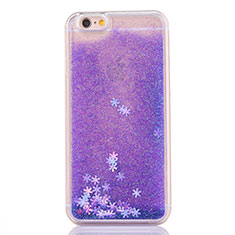 Coque Ultra Fine TPU Souple Housse Etui Transparente Fleurs T01 pour Apple iPhone 6S Violet