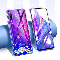 Coque Ultra Fine TPU Souple Housse Etui Transparente Fleurs T01 pour Huawei P Smart Pro (2019) Violet