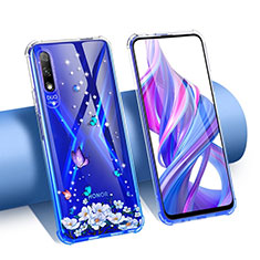 Coque Ultra Fine TPU Souple Housse Etui Transparente Fleurs T01 pour Huawei P Smart Z (2019) Violet