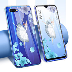 Coque Ultra Fine TPU Souple Housse Etui Transparente Fleurs T01 pour Oppo K1 Blanc