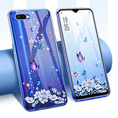 Coque Ultra Fine TPU Souple Housse Etui Transparente Fleurs T01 pour Oppo K1 Violet