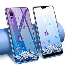 Coque Ultra Fine TPU Souple Housse Etui Transparente Fleurs T02 pour Huawei P20 Pro Mixte