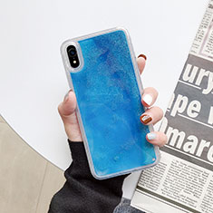 Coque Ultra Fine TPU Souple Housse Etui Transparente Fleurs T12 pour Apple iPhone XR Bleu Ciel