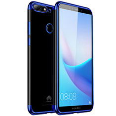 Coque Ultra Fine TPU Souple Housse Etui Transparente H01 pour Huawei Honor 7C Bleu