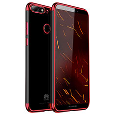 Coque Ultra Fine TPU Souple Housse Etui Transparente H01 pour Huawei Honor 7C Rouge