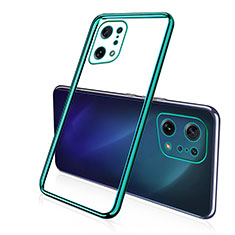 Coque Ultra Fine TPU Souple Housse Etui Transparente H01 pour Oppo Find X5 5G Vert