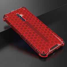 Coque Ultra Fine TPU Souple Housse Etui Transparente H01 pour Oppo Reno2 Z Rouge