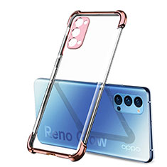 Coque Ultra Fine TPU Souple Housse Etui Transparente H01 pour Oppo Reno4 Pro 5G Or Rose