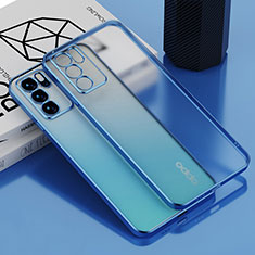 Coque Ultra Fine TPU Souple Housse Etui Transparente H01 pour Oppo Reno6 5G Bleu