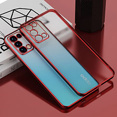 Coque Ultra Fine TPU Souple Housse Etui Transparente H01 pour Oppo Reno6 Pro+ Plus 5G Rouge