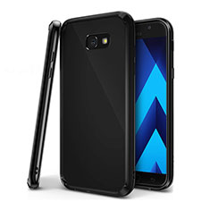 Coque Ultra Fine TPU Souple Housse Etui Transparente H01 pour Samsung Galaxy A7 (2017) A720F Noir