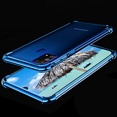 Coque Ultra Fine TPU Souple Housse Etui Transparente H01 pour Samsung Galaxy M21s Bleu