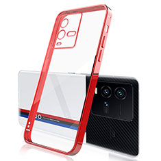 Coque Ultra Fine TPU Souple Housse Etui Transparente H01 pour Vivo iQOO 10 5G Rouge