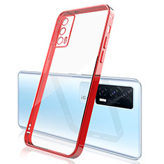 Coque Ultra Fine TPU Souple Housse Etui Transparente H01 pour Vivo iQOO 7 India 5G Rouge