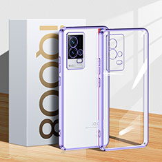 Coque Ultra Fine TPU Souple Housse Etui Transparente H01 pour Vivo iQOO 8 Pro 5G Violet