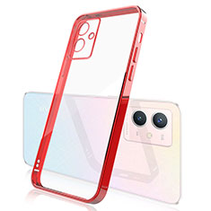 Coque Ultra Fine TPU Souple Housse Etui Transparente H01 pour Vivo T1 5G India Rouge