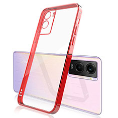 Coque Ultra Fine TPU Souple Housse Etui Transparente H01 pour Vivo Y55s (2021) Rouge