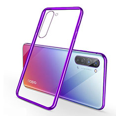 Coque Ultra Fine TPU Souple Housse Etui Transparente H02 pour Oppo F15 Violet