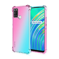 Coque Ultra Fine TPU Souple Housse Etui Transparente H02 pour Realme C17 Cyan