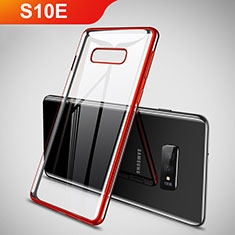 Coque Ultra Fine TPU Souple Housse Etui Transparente H02 pour Samsung Galaxy S10e Rouge