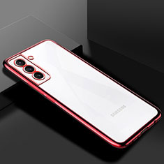 Coque Ultra Fine TPU Souple Housse Etui Transparente H02 pour Samsung Galaxy S21 5G Rouge