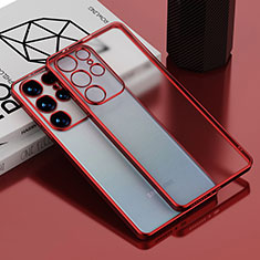 Coque Ultra Fine TPU Souple Housse Etui Transparente H02 pour Samsung Galaxy S24 Ultra 5G Rouge