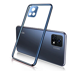 Coque Ultra Fine TPU Souple Housse Etui Transparente H02 pour Vivo iQOO U3 5G Bleu