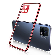 Coque Ultra Fine TPU Souple Housse Etui Transparente H02 pour Vivo iQOO U3 5G Rouge