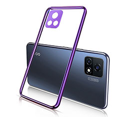 Coque Ultra Fine TPU Souple Housse Etui Transparente H02 pour Vivo iQOO U3x 5G Violet