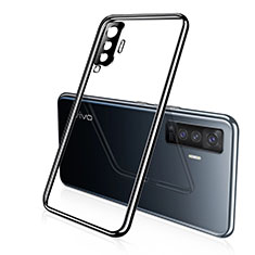 Coque Ultra Fine TPU Souple Housse Etui Transparente H02 pour Vivo X50 5G Noir