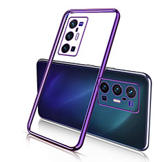 Coque Ultra Fine TPU Souple Housse Etui Transparente H02 pour Vivo X70 Pro+ Plus 5G Violet