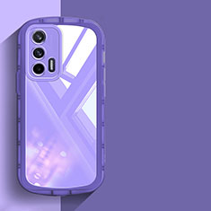 Coque Ultra Fine TPU Souple Housse Etui Transparente H03 pour Realme Q3 Pro 5G Violet