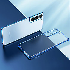 Coque Ultra Fine TPU Souple Housse Etui Transparente H03 pour Samsung Galaxy S21 5G Bleu