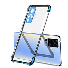 Coque Ultra Fine TPU Souple Housse Etui Transparente H03 pour Vivo X50 Pro 5G Bleu