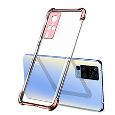 Coque Ultra Fine TPU Souple Housse Etui Transparente H03 pour Vivo X51 5G Or Rose