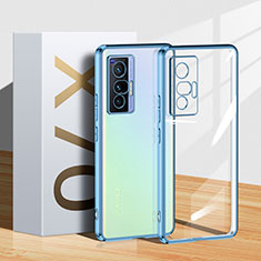 Coque Ultra Fine TPU Souple Housse Etui Transparente H03 pour Vivo X70t Bleu