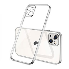 Coque Ultra Fine TPU Souple Housse Etui Transparente H04 pour Apple iPhone 15 Argent